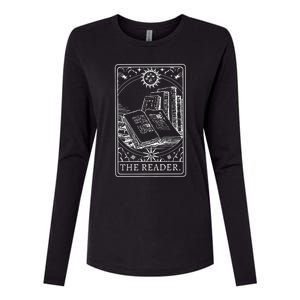 Reader Tarot Bookish Womens Cotton Relaxed Long Sleeve T-Shirt