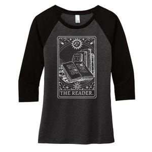 Reader Tarot Bookish Women's Tri-Blend 3/4-Sleeve Raglan Shirt