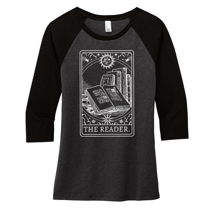 Reader Tarot Bookish Women's Tri-Blend 3/4-Sleeve Raglan Shirt