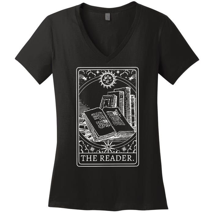 Reader Tarot Bookish Women's V-Neck T-Shirt