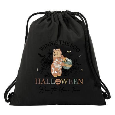 Retro The Boo Halloween Boo To You Too Drawstring Bag