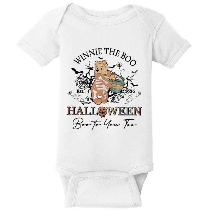 Retro The Boo Halloween Boo To You Too Baby Bodysuit