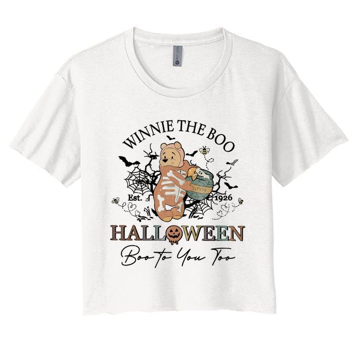 Retro The Boo Halloween Boo To You Too Women's Crop Top Tee