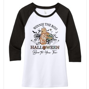 Retro The Boo Halloween Boo To You Too Women's Tri-Blend 3/4-Sleeve Raglan Shirt