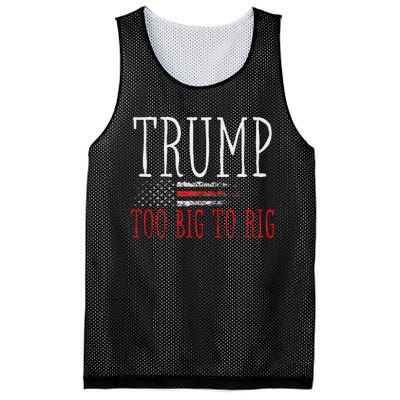 Retro Too Big To Rig Trump 2024 Quote Mesh Reversible Basketball Jersey Tank