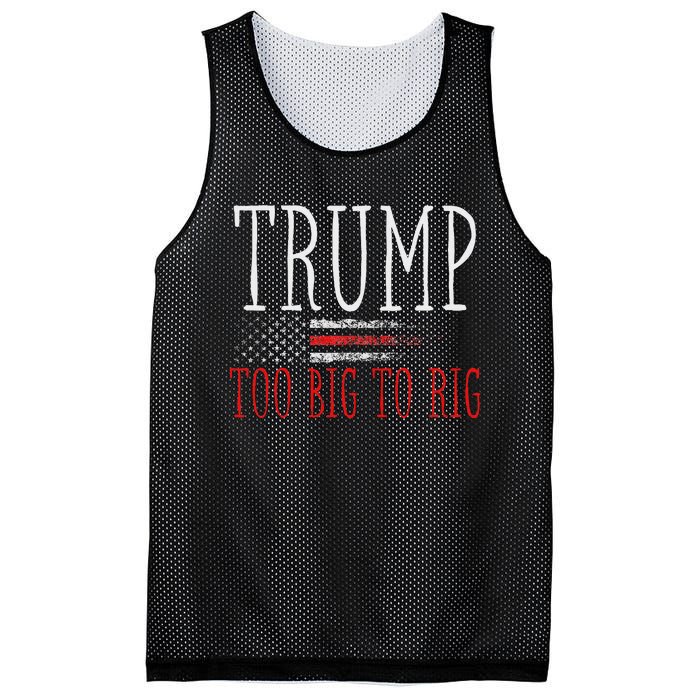 Retro Too Big To Rig Trump 2024 Quote Mesh Reversible Basketball Jersey Tank