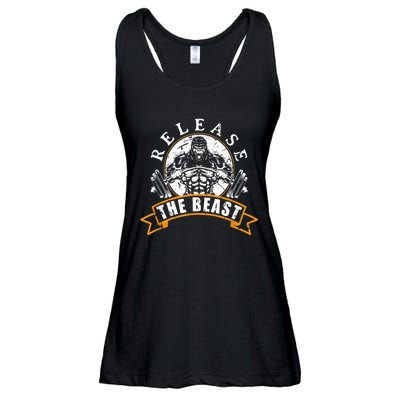 Release The Beast Strongman Gorilla Strength Sport Lifting Ladies Essential Flowy Tank