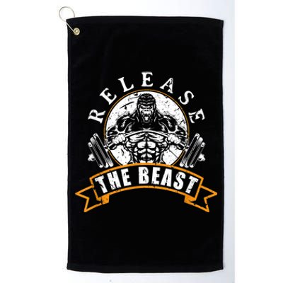 Release The Beast Strongman Gorilla Strength Sport Lifting Platinum Collection Golf Towel