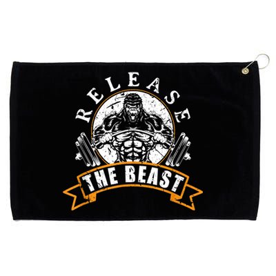 Release The Beast Strongman Gorilla Strength Sport Lifting Grommeted Golf Towel