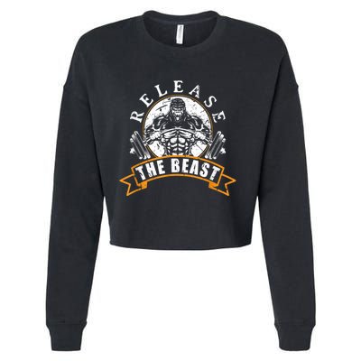 Release The Beast Strongman Gorilla Strength Sport Lifting Cropped Pullover Crew