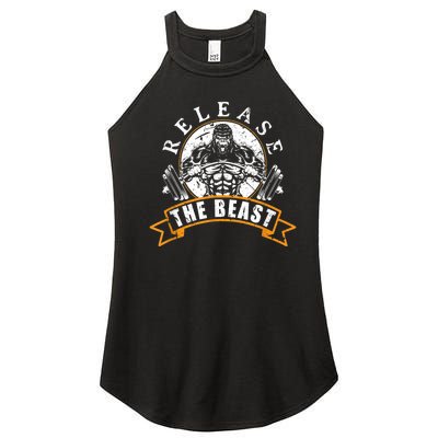 Release The Beast Strongman Gorilla Strength Sport Lifting Women’s Perfect Tri Rocker Tank