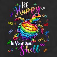 Rainbow Turtle Be Happy In Your Own Shell Autism Awareness Knit Cap Winter Beanie