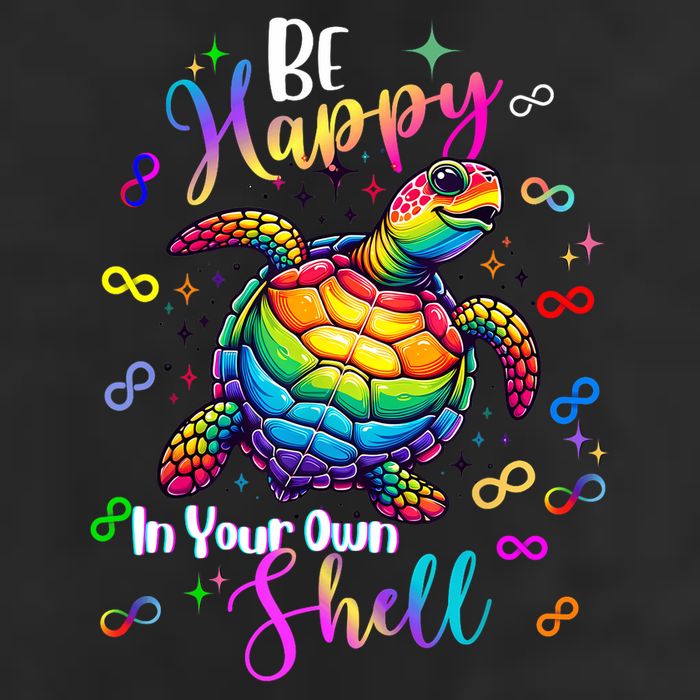 Rainbow Turtle Be Happy In Your Own Shell Autism Awareness Knit Cap Winter Beanie