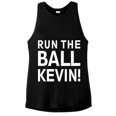 Run The Ball Kevin Funny Football Fan Meme Ladies PosiCharge Tri-Blend Wicking Tank
