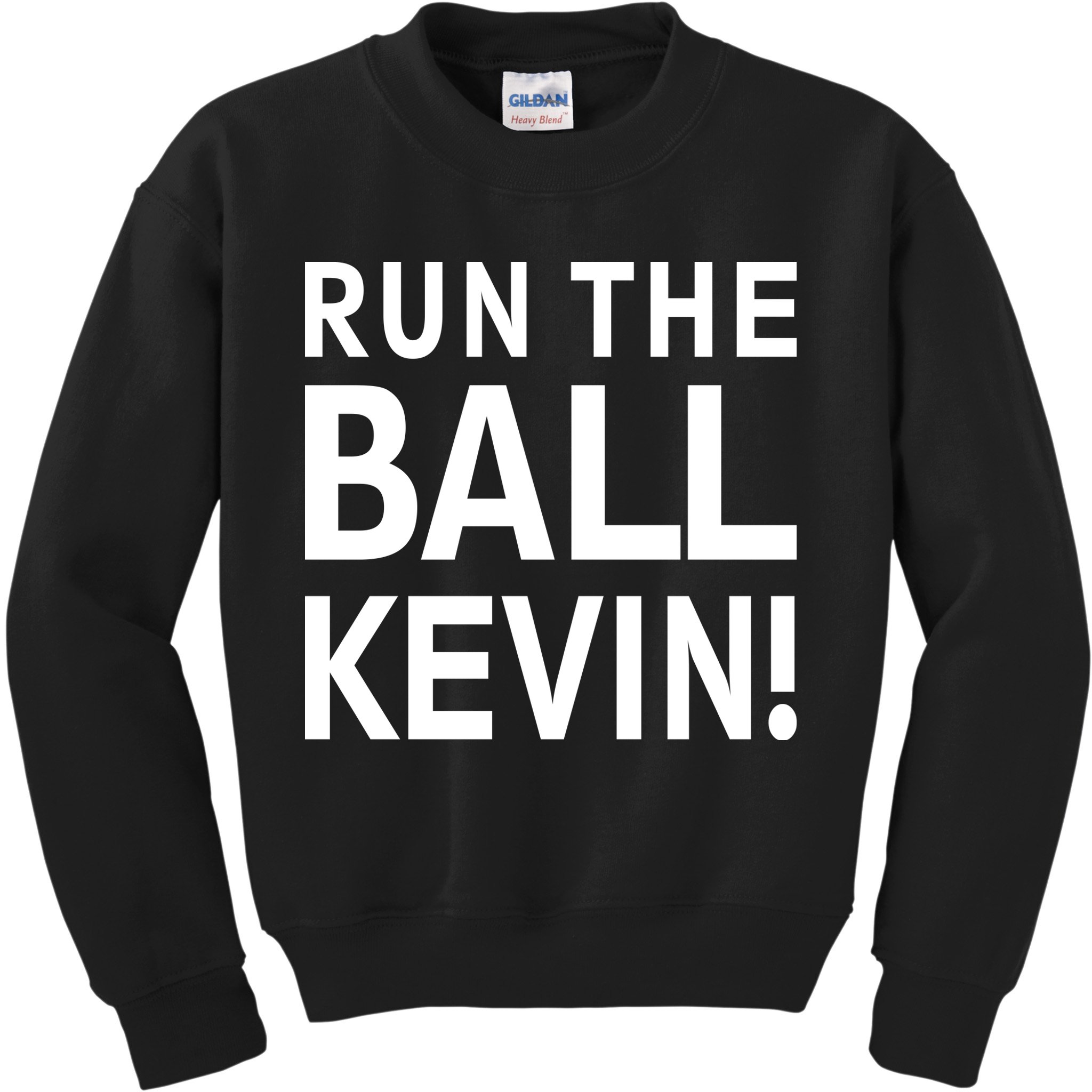 Run The Ball Kevin Funny Football Fan Meme Kids Sweatshirt