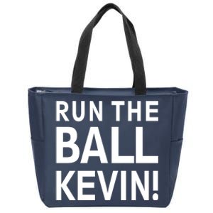 Run The Ball Kevin Funny Football Fan Meme Zip Tote Bag