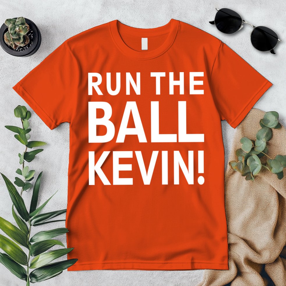 Run The Ball Kevin Funny Football Fan Meme Premium T-Shirt