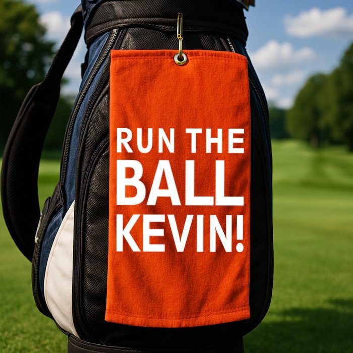 Run The Ball Kevin Funny Football Fan Meme Golf Towel