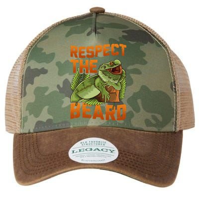 Respect The Beard Tee Funny Bearded Dragon Legacy Tie Dye Trucker Hat