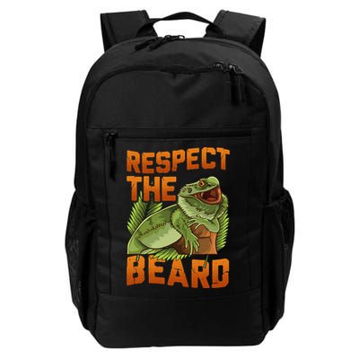 Respect The Beard Tee Funny Bearded Dragon Backpack
