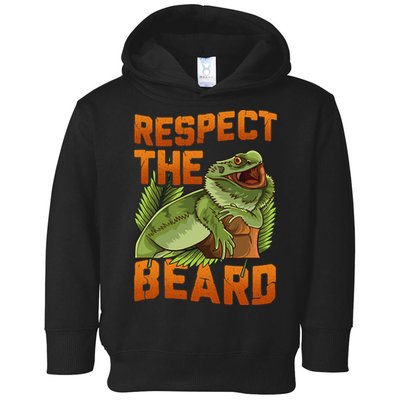 Respect The Beard Tee Funny Bearded Dragon Toddler Hoodie