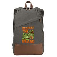 Respect The Beard Tee Funny Bearded Dragon Cotton Canvas Backpack