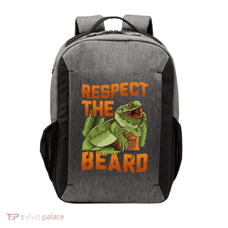 Respect The Beard Tee Funny Bearded Dragon Vector Backpack