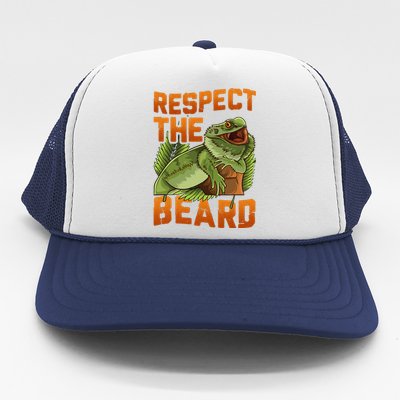 Respect The Beard Tee Funny Bearded Dragon Trucker Hat