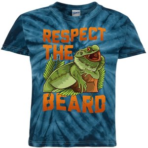 Respect The Beard Tee Funny Bearded Dragon Kids Tie-Dye T-Shirt