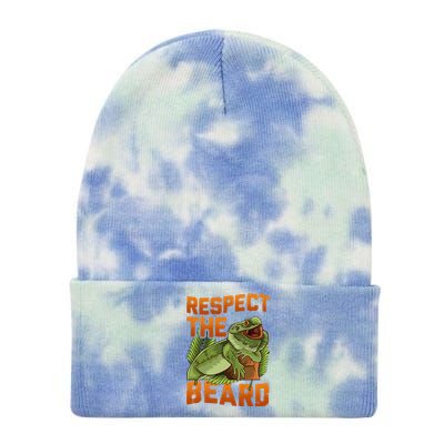 Respect The Beard Tee Funny Bearded Dragon Tie Dye 12in Knit Beanie