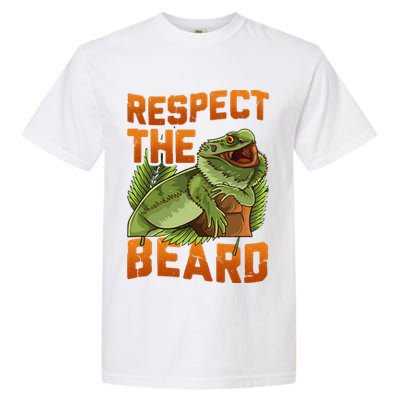 Respect The Beard Tee Funny Bearded Dragon Garment-Dyed Heavyweight T-Shirt