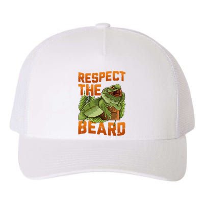 Respect The Beard Tee Funny Bearded Dragon Yupoong Adult 5-Panel Trucker Hat