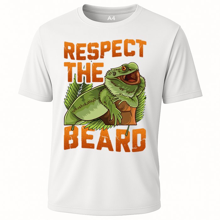 Respect The Beard Tee Funny Bearded Dragon Performance Shirt