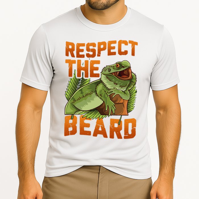 Respect The Beard Tee Funny Bearded Dragon Performance Shirt