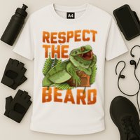 Respect The Beard Tee Funny Bearded Dragon Performance Shirt