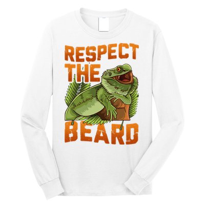 Respect The Beard Tee Funny Bearded Dragon Long Sleeve Shirt