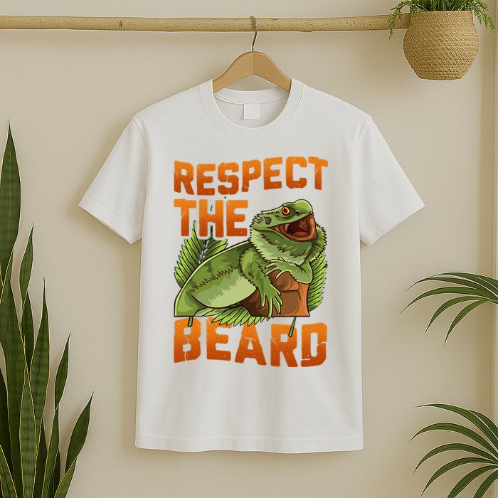 Respect The Beard Tee Funny Bearded Dragon T-Shirt