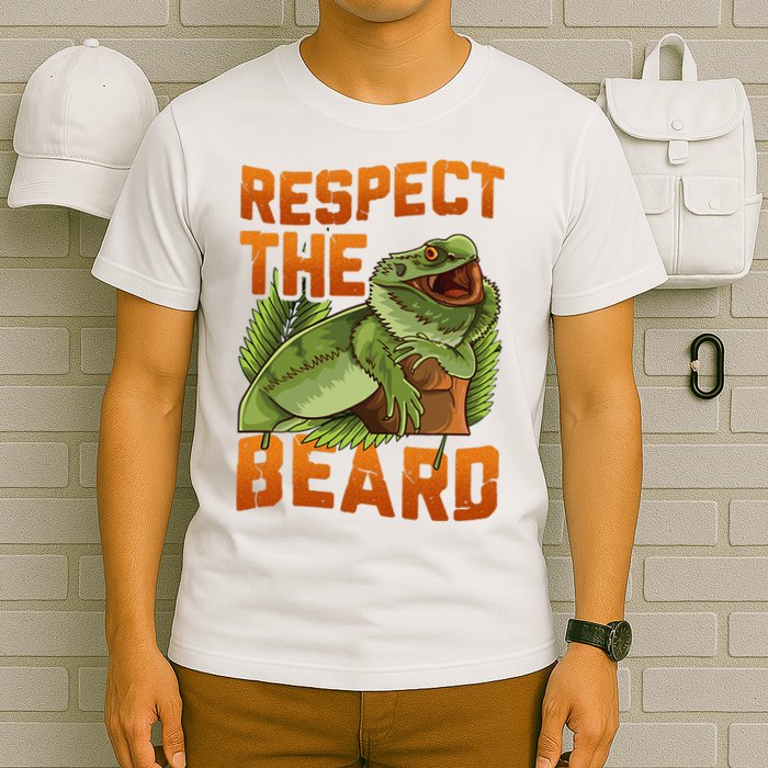 Respect The Beard Tee Funny Bearded Dragon T-Shirt