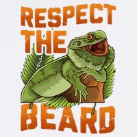 Respect The Beard Tee Funny Bearded Dragon Button