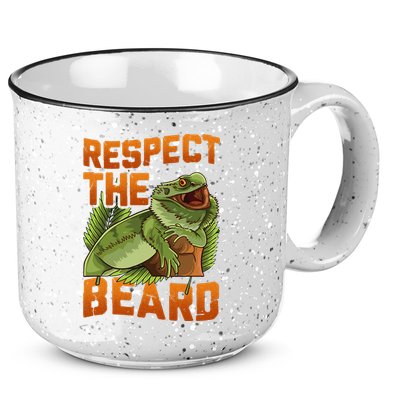 Respect The Beard Tee Funny Bearded Dragon 15oz Campfire Ceramic Mug