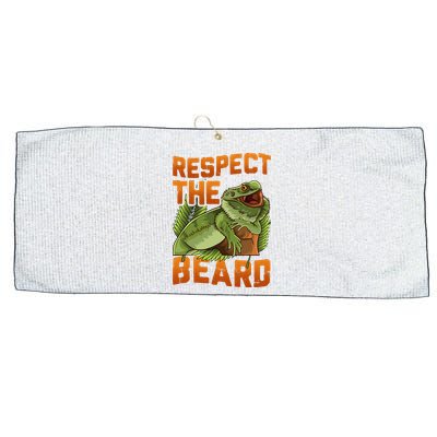Respect The Beard Tee Funny Bearded Dragon Large Microfiber Waffle Golf Towel