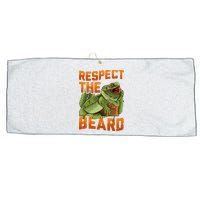 Respect The Beard Tee Funny Bearded Dragon Large Microfiber Waffle Golf Towel