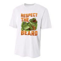 Respect The Beard Tee Funny Bearded Dragon Youth Performance Sprint T-Shirt