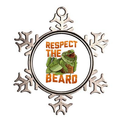 Respect The Beard Tee Funny Bearded Dragon Metallic Star Ornament