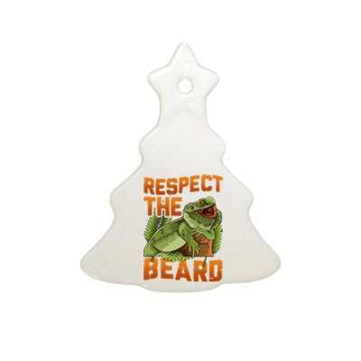 Respect The Beard Tee Funny Bearded Dragon Ceramic Tree Ornament