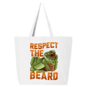 Respect The Beard Tee Funny Bearded Dragon 25L Jumbo Tote