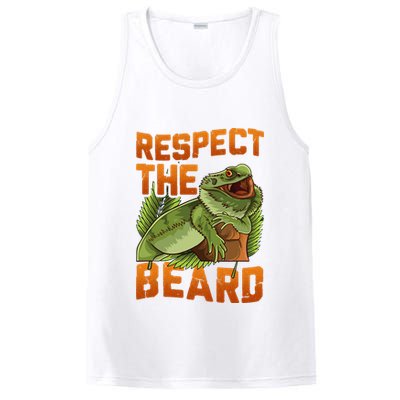 Respect The Beard Tee Funny Bearded Dragon PosiCharge Competitor Tank