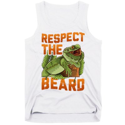 Respect The Beard Tee Funny Bearded Dragon Tank Top