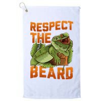 Respect The Beard Tee Funny Bearded Dragon Golf Towel