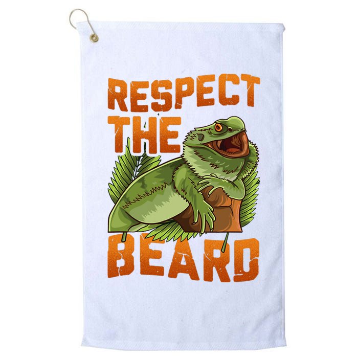 Respect The Beard Tee Funny Bearded Dragon Golf Towel